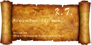 Kreischer Tímea névjegykártya